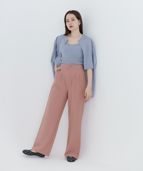 TINA：JOJUN（ティーナジョジュン）の「くるみ釦付き パフスリーブカーディガン TINA：JOJUN（カーディガン/ボレロ・レディース・ピンク/サックスブルー/ネイビー・M）」の19枚目の写真