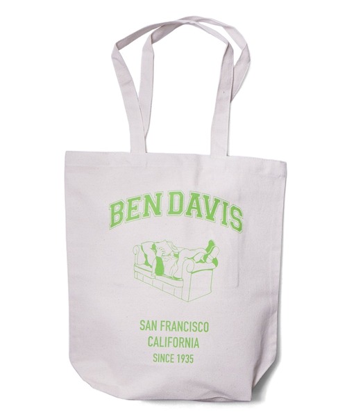 BEN DAVIS（ベンデイビス）の「BEN DAVIS ORGANIC CANVAS TOTE BAG/ベンデイビス トートバッグ（トートバッグ・レディース・ホワイト×グリーン/ホワイト×ブラック/ホワイト×ピンク・FREE）」の6枚目の写真