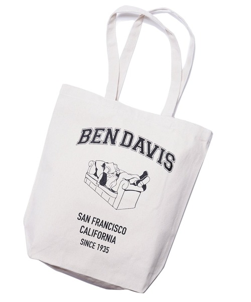 BEN DAVIS（ベンデイビス）の「BEN DAVIS ORGANIC CANVAS TOTE BAG/ベンデイビス トートバッグ（トートバッグ・レディース・ホワイト×グリーン/ホワイト×ブラック/ホワイト×ピンク・FREE）」の5枚目の写真