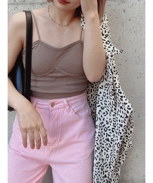 jumelle（ジュメロ）の「カップ付きインナー（キャミソール・レディース・ブラウン/カーキ・FREE）」の4枚目の写真