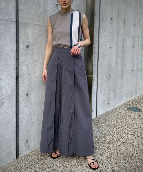 &g'aime（アンジェム）の「【&g’aime】マルチストライプニット（ニット/セーター・レディース・グレー/チャコール/グレイッシュベージュ/ライトグリーン・FREE）」の22枚目の写真