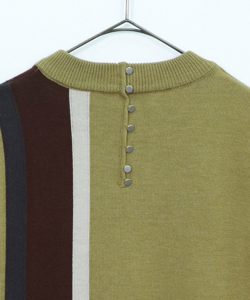 &g'aime（アンジェム）の「【&g’aime】マルチストライプニット（ニット/セーター・レディース・グレー/チャコール/グレイッシュベージュ/ライトグリーン・FREE）」の6枚目の写真