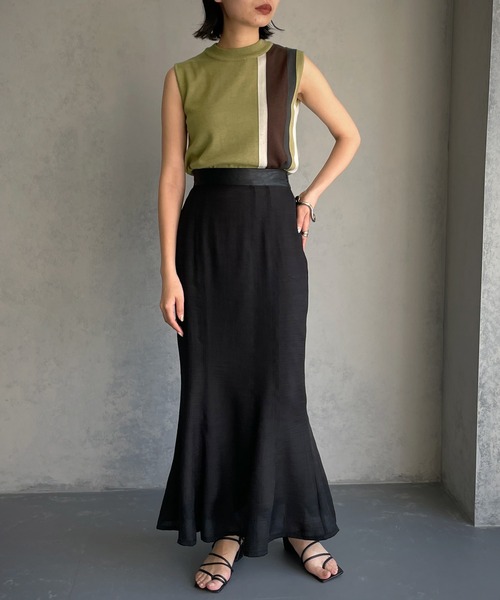 &g'aime（アンジェム）の「【&g’aime】マルチストライプニット（ニット/セーター・レディース・グレー/チャコール/グレイッシュベージュ/ライトグリーン・FREE）」の19枚目の写真