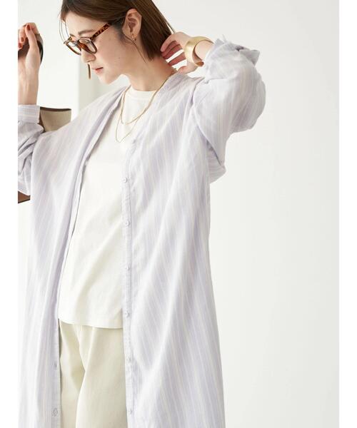 earth music&ecology（アースミュージックアンドエコロジー）の「麻混バックギャザードルマンワンピース(柄)（ワンピース・レディース・ストライプ/ベージュ系その他2・FREE）」の13枚目の写真