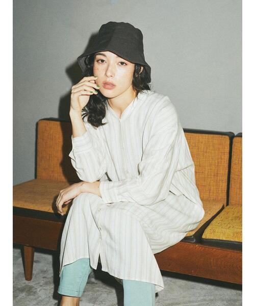 earth music&ecology（アースミュージックアンドエコロジー）の「麻混バックギャザードルマンワンピース(柄)（ワンピース・レディース・ストライプ/ベージュ系その他2・FREE）」の21枚目の写真