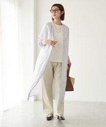 earth music&ecology | 麻混バックギャザードルマンワンピース(柄)(ワンピース)