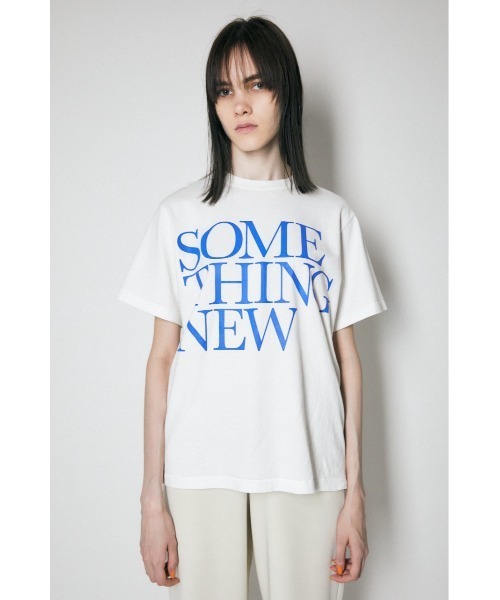 MOUSSY（マウジー）の「SOMETHING NEW Tシャツ（Tシャツ/カットソー・レディース・ホワイト/ネイビー/キナリ・FREE）」の6枚目の写真