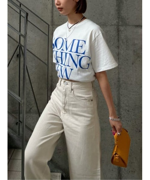 MOUSSY（マウジー）の「SOMETHING NEW Tシャツ（Tシャツ/カットソー・レディース・ホワイト/ネイビー/キナリ・FREE）」の18枚目の写真