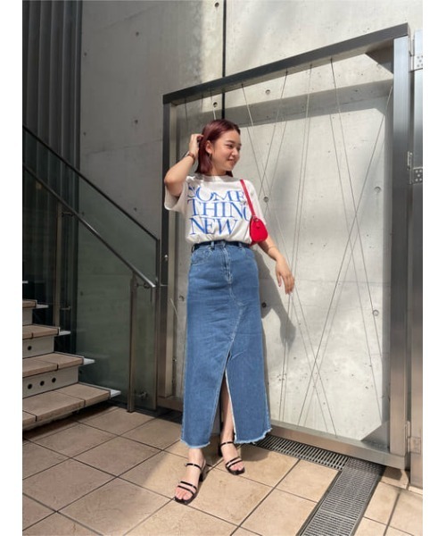 MOUSSY（マウジー）の「SOMETHING NEW Tシャツ（Tシャツ/カットソー・レディース・ホワイト/ネイビー/キナリ・FREE）」の20枚目の写真