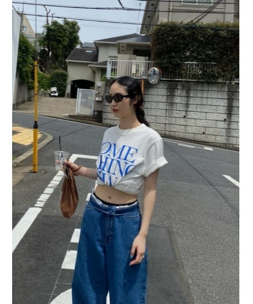 MOUSSY（マウジー）の「SOMETHING NEW Tシャツ（Tシャツ/カットソー・レディース・ホワイト/ネイビー/キナリ・FREE）」の19枚目の写真
