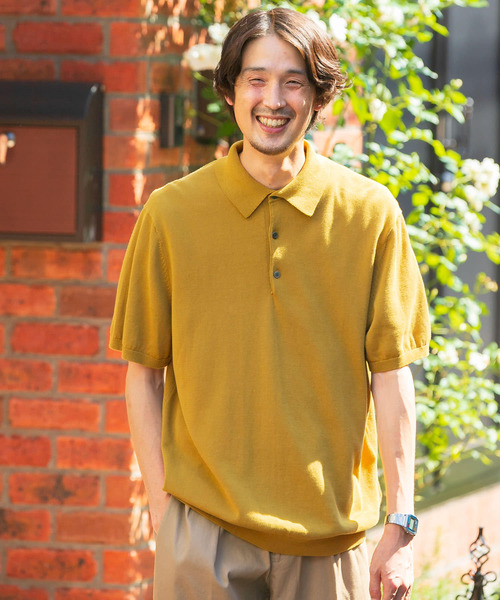 URBAN RESEARCH DOORS(アーバンリサーチドアーズ)の「LIFE STYLE TAILOR ニット半袖プルオーバー(ポロシャツ・メンズ・ネイビー/グレー/イエロー/ブルー・MEDIUM/LARGE)」の4枚目の写真