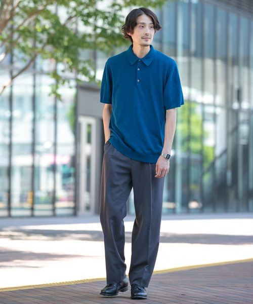 URBAN RESEARCH DOORS(アーバンリサーチドアーズ)の「LIFE STYLE TAILOR ニット半袖プルオーバー(ポロシャツ・メンズ・ネイビー/グレー/イエロー/ブルー・MEDIUM/LARGE)」の5枚目の写真