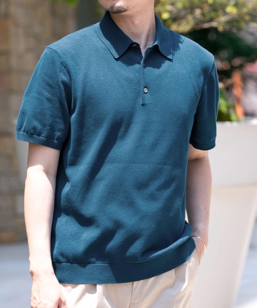 URBAN RESEARCH DOORS(アーバンリサーチドアーズ)の「LIFE STYLE TAILOR ニット半袖プルオーバー(ポロシャツ・メンズ・ネイビー/グレー/イエロー/ブルー・MEDIUM/LARGE)」の8枚目の写真