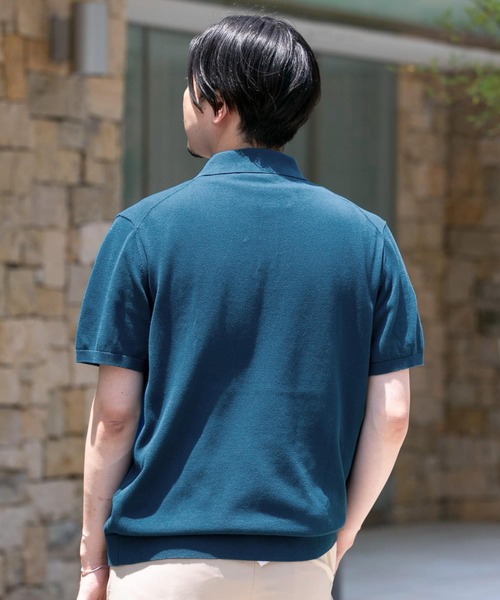 URBAN RESEARCH DOORS(アーバンリサーチドアーズ)の「LIFE STYLE TAILOR ニット半袖プルオーバー(ポロシャツ・メンズ・ネイビー/グレー/イエロー/ブルー・MEDIUM/LARGE)」の9枚目の写真