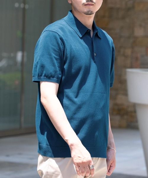 URBAN RESEARCH DOORS(アーバンリサーチドアーズ)の「LIFE STYLE TAILOR ニット半袖プルオーバー(ポロシャツ・メンズ・ネイビー/グレー/イエロー/ブルー・MEDIUM/LARGE)」の10枚目の写真