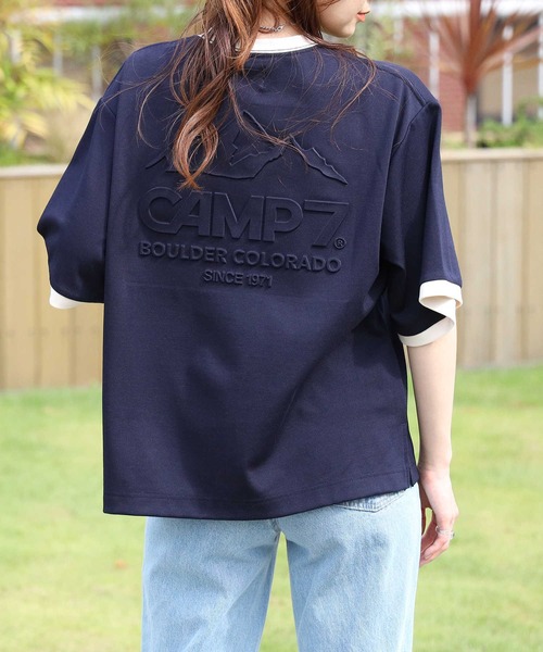 CAMP7（キャンプセブン）の「【CAMP7】バックエンボスポケＴシャツ（Tシャツ/カットソー・レディース・パープル/ネイビー/ホワイト・M/L）」の3枚目の写真