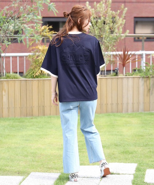 CAMP7（キャンプセブン）の「【CAMP7】バックエンボスポケＴシャツ（Tシャツ/カットソー・レディース・パープル/ネイビー/ホワイト・M/L）」の15枚目の写真