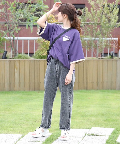 CAMP7（キャンプセブン）の「【CAMP7】バックエンボスポケＴシャツ（Tシャツ/カットソー・レディース・パープル/ネイビー/ホワイト・M/L）」の17枚目の写真