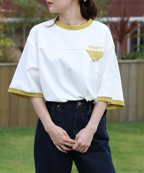 CAMP7（キャンプセブン）の「【CAMP7】バックエンボスポケＴシャツ（Tシャツ/カットソー・レディース・パープル/ネイビー/ホワイト・M/L）」の8枚目の写真