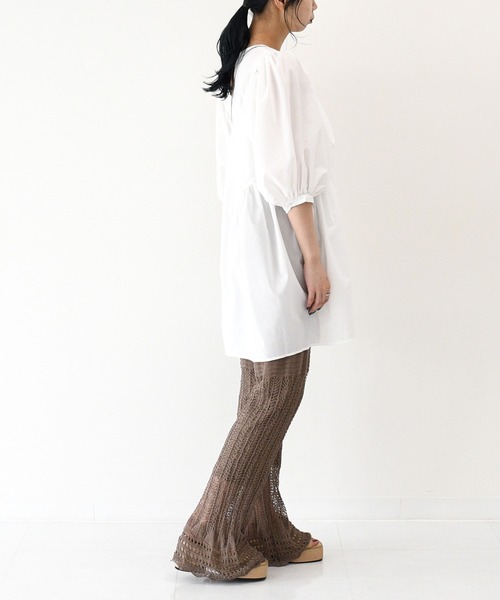 sango（sango）の「ブロードギャザーチュニックブラウス（シャツ/ブラウス・レディース・ホワイト/ブラック/ブルー/グリーン・FREE）」の12枚目の写真