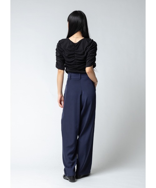 Adoon plain(アドーンプレーン)の「シャーリングトップス(Tシャツ/カットソー・レディース・ホワイト/ブラック/パープル・FREE)」の17枚目の写真