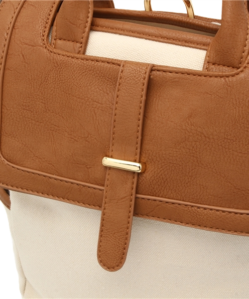 mystic（ミスティック）の「キャンバス2WAYBAG（トートバッグ・レディース・キャメル/ブラック・ﾌﾘ-）」の7枚目の写真