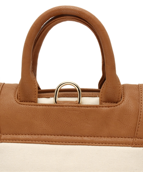 mystic（ミスティック）の「キャンバス2WAYBAG（トートバッグ・レディース・キャメル/ブラック・ﾌﾘ-）」の8枚目の写真