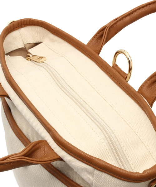 mystic（ミスティック）の「キャンバス2WAYBAG（トートバッグ・レディース・キャメル/ブラック・ﾌﾘ-）」の13枚目の写真