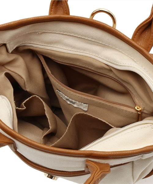 mystic（ミスティック）の「キャンバス2WAYBAG（トートバッグ・レディース・キャメル/ブラック・ﾌﾘ-）」の15枚目の写真