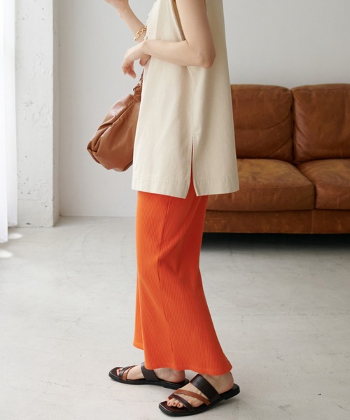 DISCOAT(ディスコート)の「リブナロースカート(スカート・レディース・ブラック/オレンジ/グリーン/ホワイト系その他・FREE)」の4枚目の写真