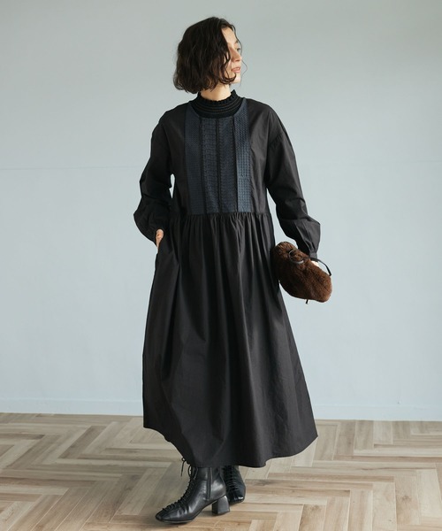 CRAFT STANDARD BOUTIQUE（クラフトスタンダードブティック）の「パッチワーク刺繍ワンピース　＊◆（ワンピース・レディース・ブラック/キャメル・FREE）」の2枚目の写真