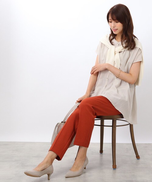 DRESKIP（ドレスキップ）の「◆【洗える/毛玉になりにくい】WOOLFEEL素材でホッとする　テ－パ－ドパンツ（その他パンツ・レディース・キャメル/グレー系その他2/ダークブラウン系1/オレンジ/ブラック・02/03）」の18枚目の写真