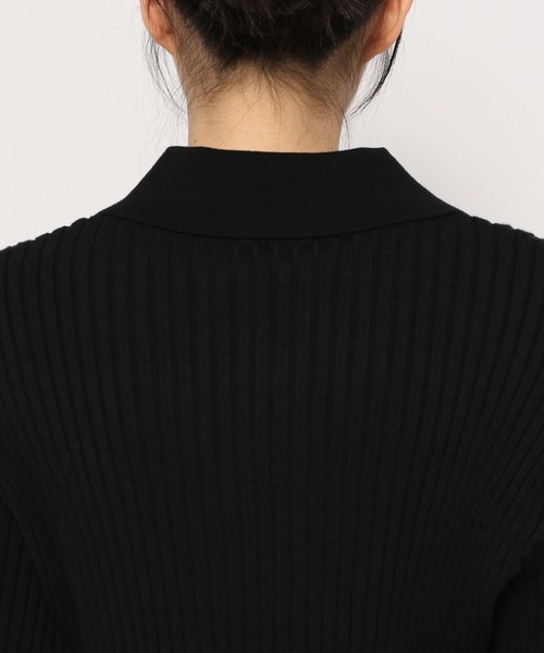 yuw（ユウ）の「リブポロニットLS 123217（カーディガン