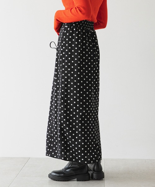 rectangle（レクタングル）の「ドット柄ナロースカート（スカート・レディース・ブラック/ベージュ・FREE）」の5枚目の写真