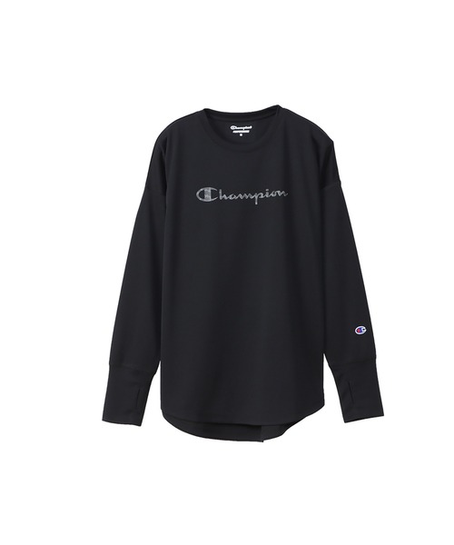 Champion(チャンピオン)の「【Champion/チャンピオン】レディース スポーツ ロングスリーブTシャツ(Tシャツ/カットソー・レディース・ホワイト/ブラック/ネイビー/サーモンピンク・MEDIUM/LARGE)」の2枚目の写真