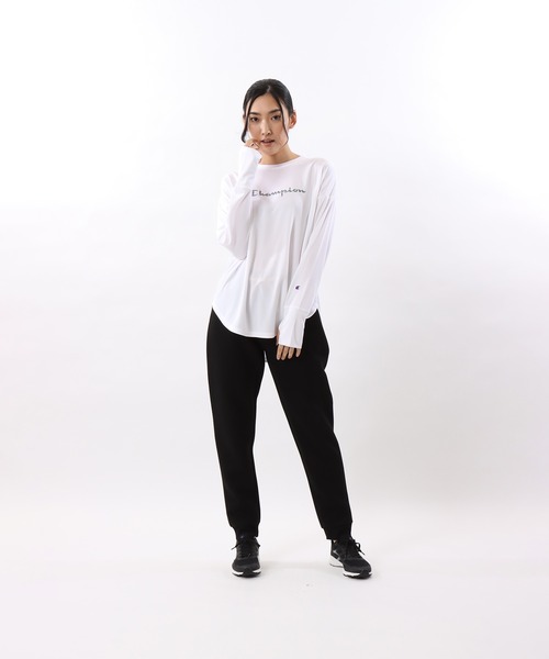 Champion(チャンピオン)の「【Champion/チャンピオン】レディース スポーツ ロングスリーブTシャツ(Tシャツ/カットソー・レディース・ホワイト/ブラック/ネイビー/サーモンピンク・MEDIUM/LARGE)」の6枚目の写真