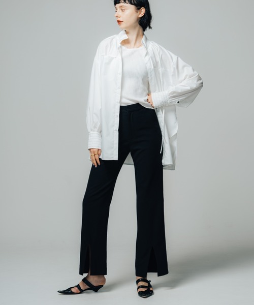 led.tokyo（レッドトウキョウ）の「【led.tokyo】バックボタンデザインスリムフレアパンツ（その他パンツ・レディース・ブラック/グレー・SMALL/MEDIUM）」の16枚目の写真