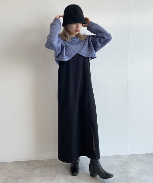 w closet(ダブルクローゼット)の「シャギーチューリップハット(ハット・レディース・ブラック/オフホワイト・FREE)」の4枚目の写真