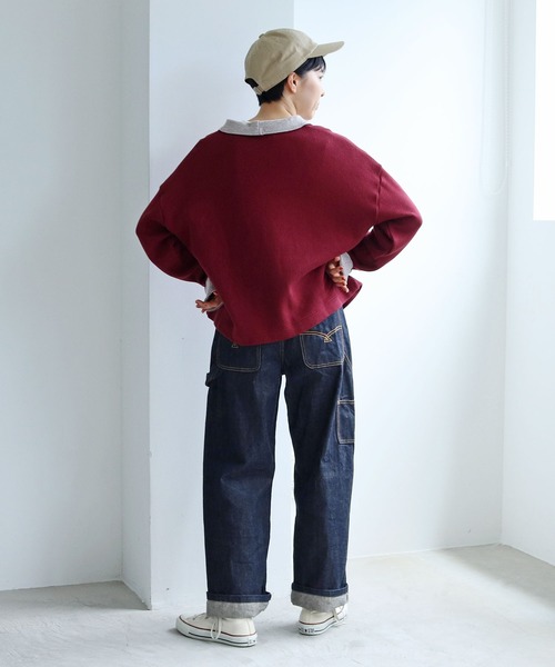 PAR ICI CHUNKY リブライン衿付き刺繍プルオーバー PAR ICI（パーリッシィ）の「CHUNKY リブライン衿付き刺繍プルオーバー
