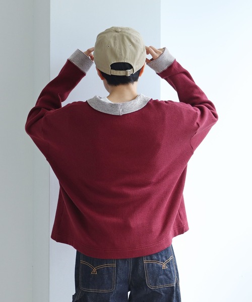 PAR ICI CHUNKY リブライン衿付き刺繍プルオーバー PAR ICI（パーリッシィ）の「CHUNKY リブライン衿付き刺繍プルオーバー