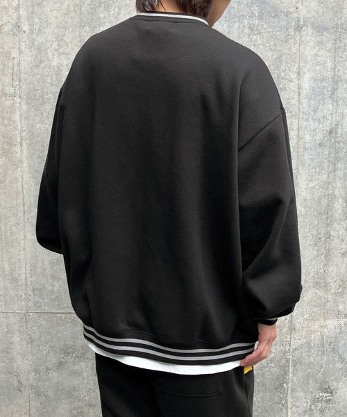 Snap club（スナップクラブ）の「【Snap club】リブラインカレッジロゴスウェットプルオーバー（スウェット・メンズ・イエロー/パープル/ピンク/ライトグレー/ブルーグリーン/ブラック/ライトブルー・M/L/XL）」の10枚目の写真