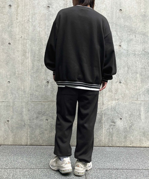 Snap club（スナップクラブ）の「【Snap club】リブラインカレッジロゴスウェットプルオーバー（スウェット・メンズ・イエロー/パープル/ピンク/ライトグレー/ブルーグリーン/ブラック/ライトブルー・M/L/XL）」の13枚目の写真