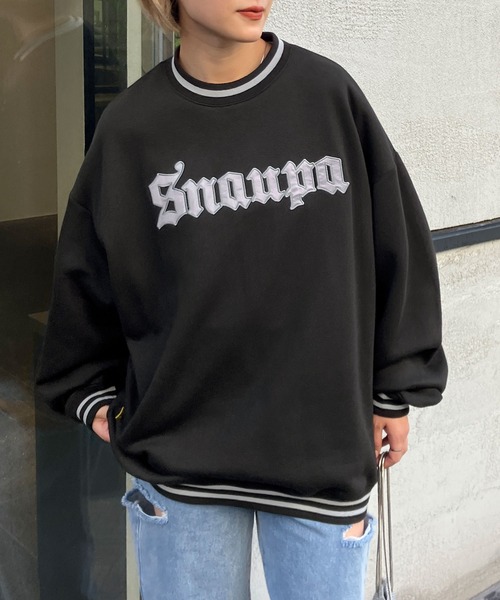 Snap club（スナップクラブ）の「【Snap club】リブラインカレッジロゴスウェットプルオーバー（スウェット・メンズ・イエロー/パープル/ピンク/ライトグレー/ブルーグリーン/ブラック/ライトブルー・M/L/XL）」の14枚目の写真