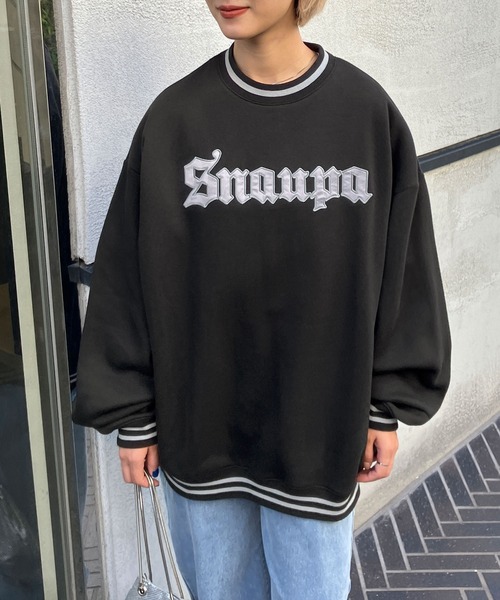 Snap club（スナップクラブ）の「【Snap club】リブラインカレッジロゴスウェットプルオーバー（スウェット・メンズ・イエロー/パープル/ピンク/ライトグレー/ブルーグリーン/ブラック/ライトブルー・M/L/XL）」の15枚目の写真