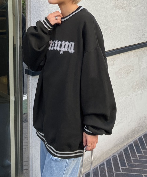 Snap club（スナップクラブ）の「【Snap club】リブラインカレッジロゴスウェットプルオーバー（スウェット・メンズ・イエロー/パープル/ピンク/ライトグレー/ブルーグリーン/ブラック/ライトブルー・M/L/XL）」の16枚目の写真