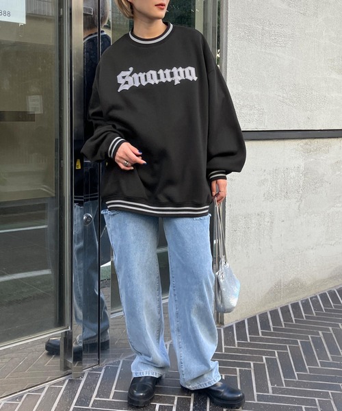 Snap club（スナップクラブ）の「【Snap club】リブラインカレッジロゴスウェットプルオーバー（スウェット・メンズ・イエロー/パープル/ピンク/ライトグレー/ブルーグリーン/ブラック/ライトブルー・M/L/XL）」の18枚目の写真