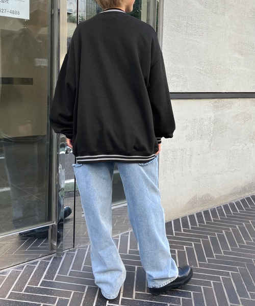 Snap club（スナップクラブ）の「【Snap club】リブラインカレッジロゴスウェットプルオーバー（スウェット・メンズ・イエロー/パープル/ピンク/ライトグレー/ブルーグリーン/ブラック/ライトブルー・M/L/XL）」の20枚目の写真