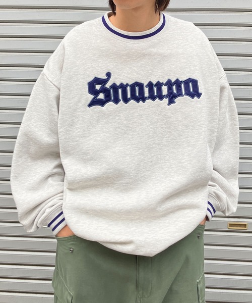 Snap club（スナップクラブ）の「【Snap club】リブラインカレッジロゴスウェットプルオーバー（スウェット・メンズ・イエロー/パープル/ピンク/ライトグレー/ブルーグリーン/ブラック/ライトブルー・M/L/XL）」の21枚目の写真