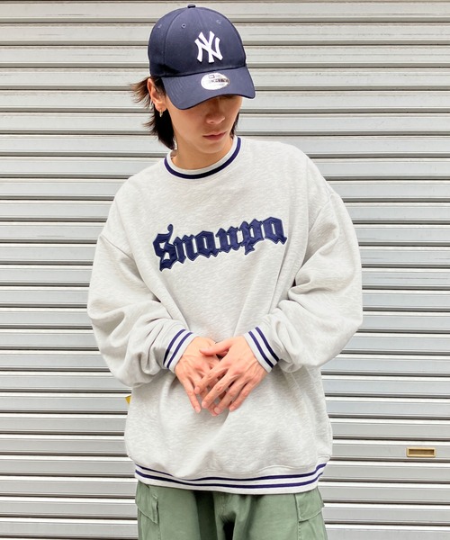 Snap club（スナップクラブ）の「【Snap club】リブラインカレッジロゴスウェットプルオーバー（スウェット・メンズ・イエロー/パープル/ピンク/ライトグレー/ブルーグリーン/ブラック/ライトブルー・M/L/XL）」の22枚目の写真