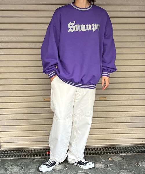 Supreme パープル トレーナー 、刺繍 クラブ、オシャレ、スノボ、激レア 入手困難!!】シュプリーム ✈︎ポルトガル製 刺繍 トレーナー 肉厚 裏